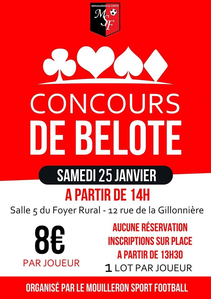 You are currently viewing Concours de Belote – 25 Janvier 2020